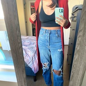 Burnt Orange/Red Duster Cardigan